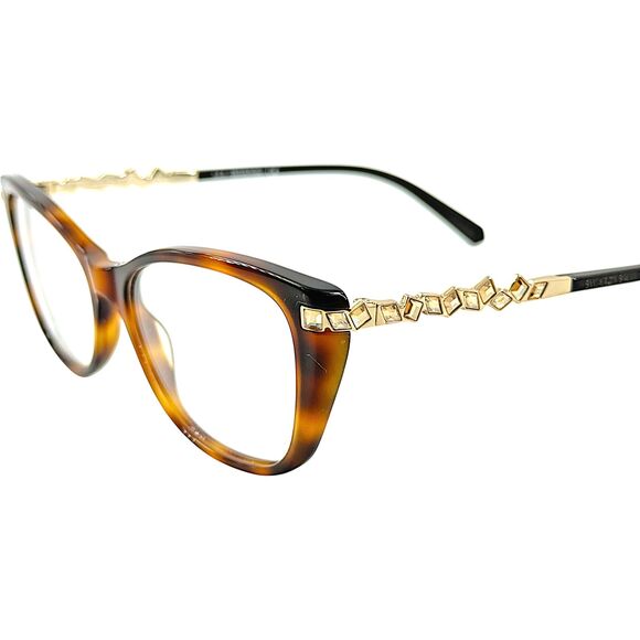 Swarovski SK5343 Womens Plastic Eyeglass Frame 052 Dark Havana 51-15 main image 4